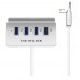 USB HUB 4Port OTG + Dock (2 in 1) (H-506) White